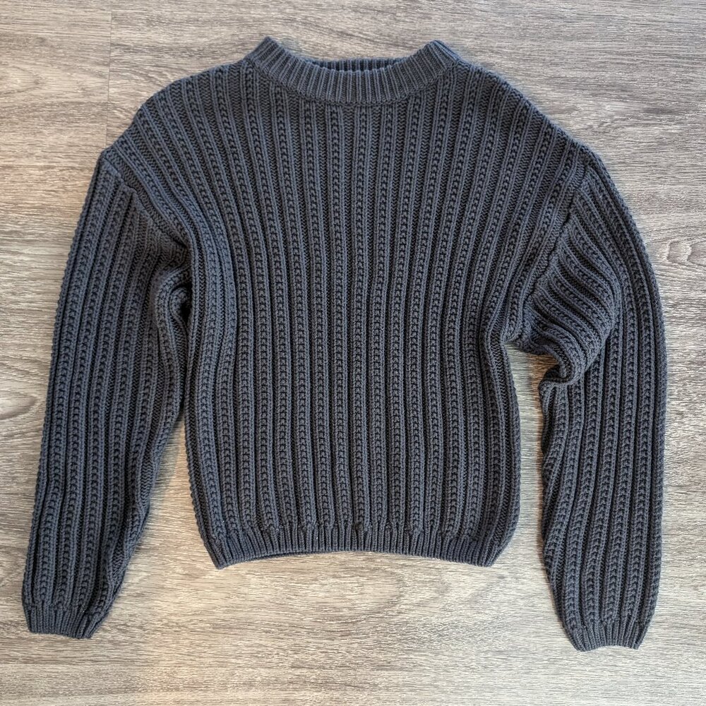 Gray Cable Knit Sweater